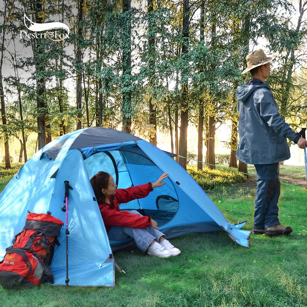 Desert & Fox Winter with Snow Skirt 2 Person Aluminum Pole Tent Backpacking Hiking Climbing Snow Weather