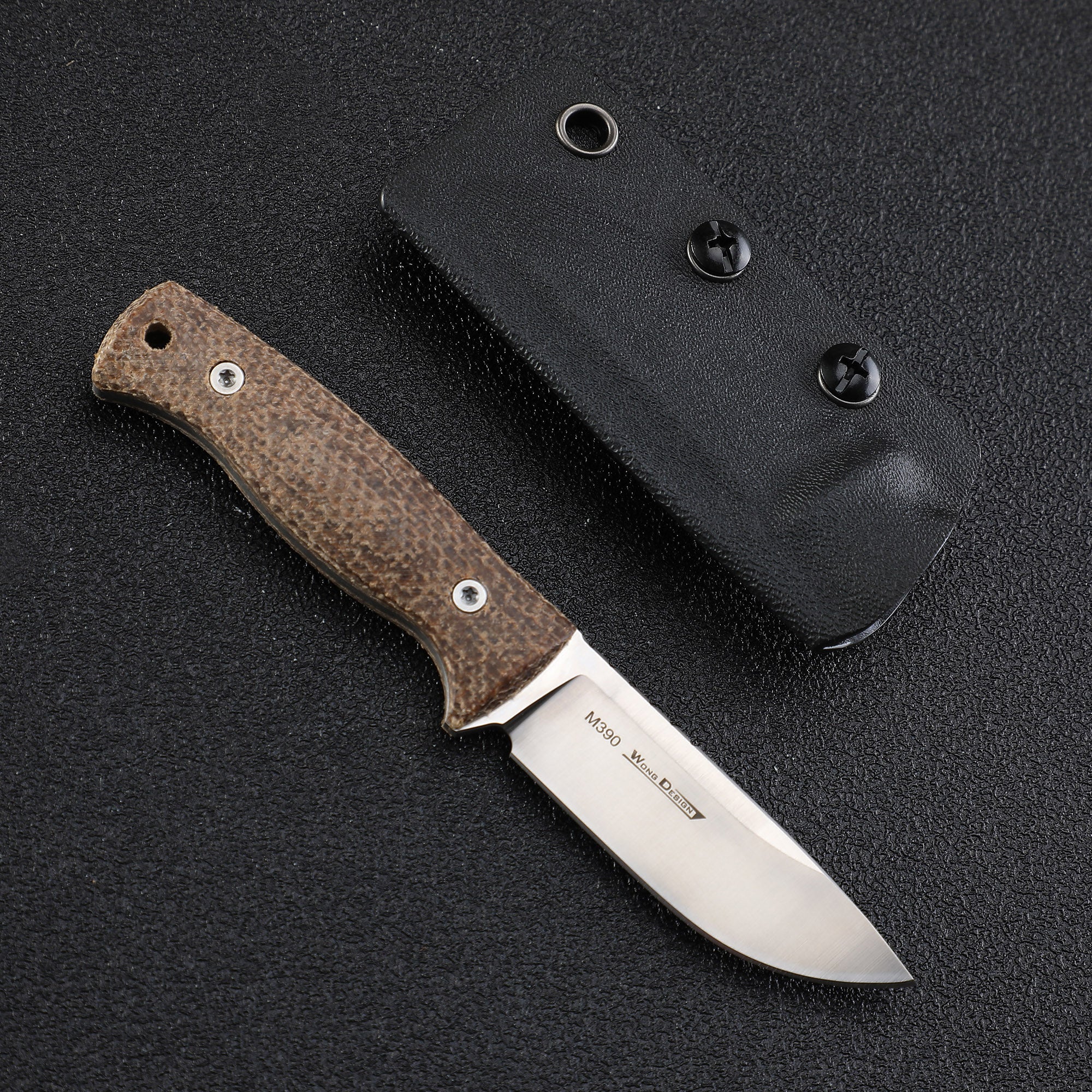 TWOSUN TS247 M390 Steel Fixed Blade Knife With K Sheath