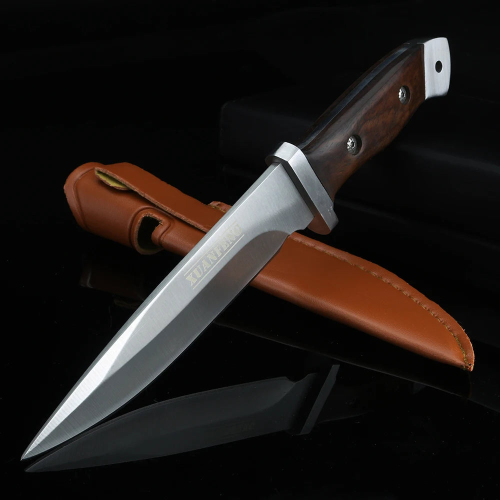 XUAN FENG Outdoor Knife Camping Survival Knife Handmade Hunting Straight Knife