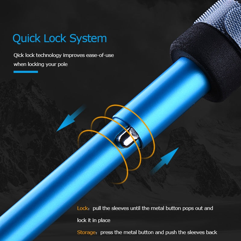 Lightweight Folding Collapsible Quick Lock Trekking Pole