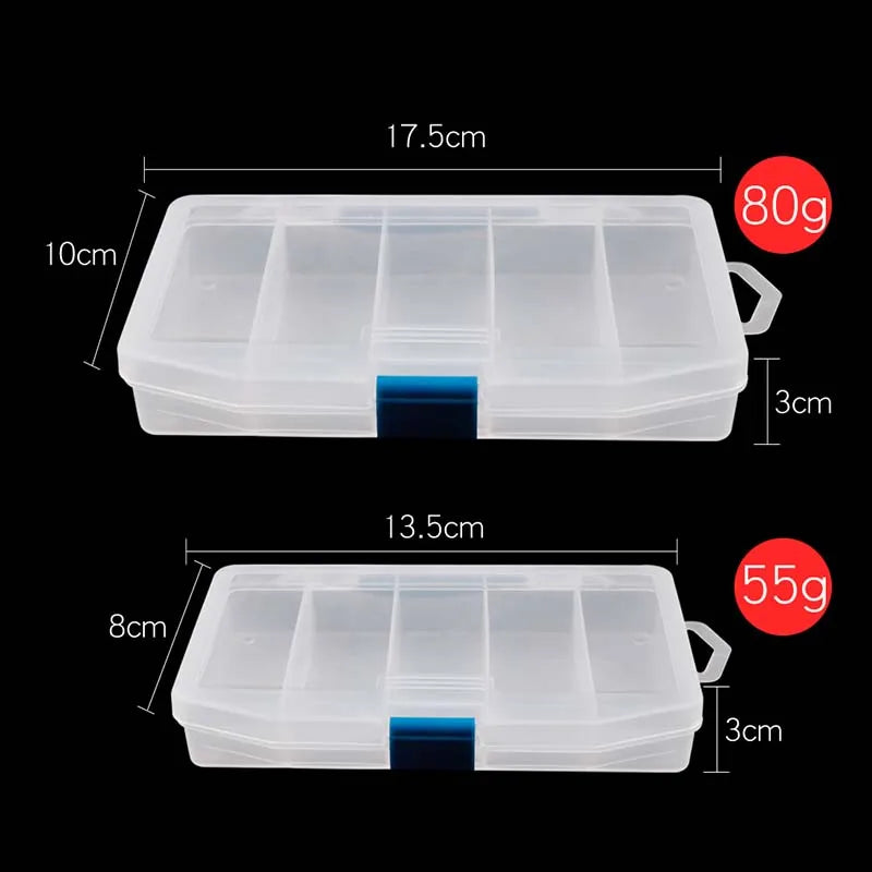 5 Compartments Fishing Tackle Box Storage Case Fly Fishing Lure Spoon Hook Bait Tackle Case Box Fishing Accessories Tools