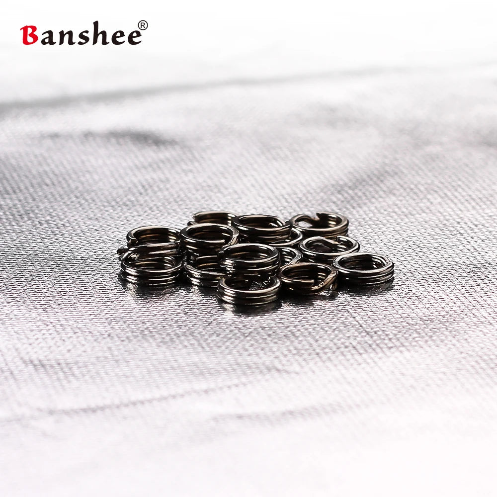 100Pcs Fishing Rings Stainless Steel Split Rings Fishing Tackle Strengthen Solid Ring Lure Connecting Ring Fish Accessories ring