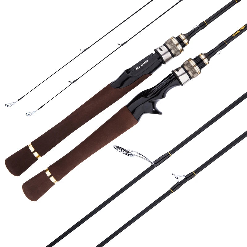 CU DOUBLE NEW 1.8m Lure Fishing Rod Fast Action UL/L Tips Carbon Spinning Rod 2 sections