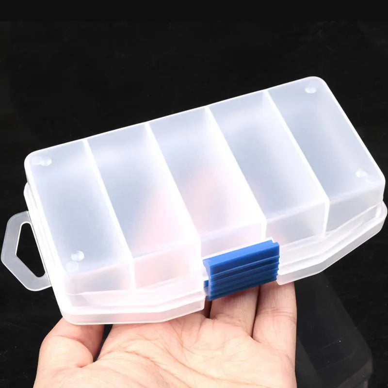 5 Compartments Fishing Tackle Box Storage Case Fly Fishing Lure Spoon Hook Bait Tackle Case Box Fishing Accessories Tools