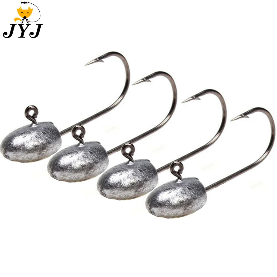 Exposed Oval Jig Head Jig Hooks 2g 3g 5g 7g 10g Ice Fishing Hook Raft Fishing Jig Head Hooks Micro Fishing Tackle