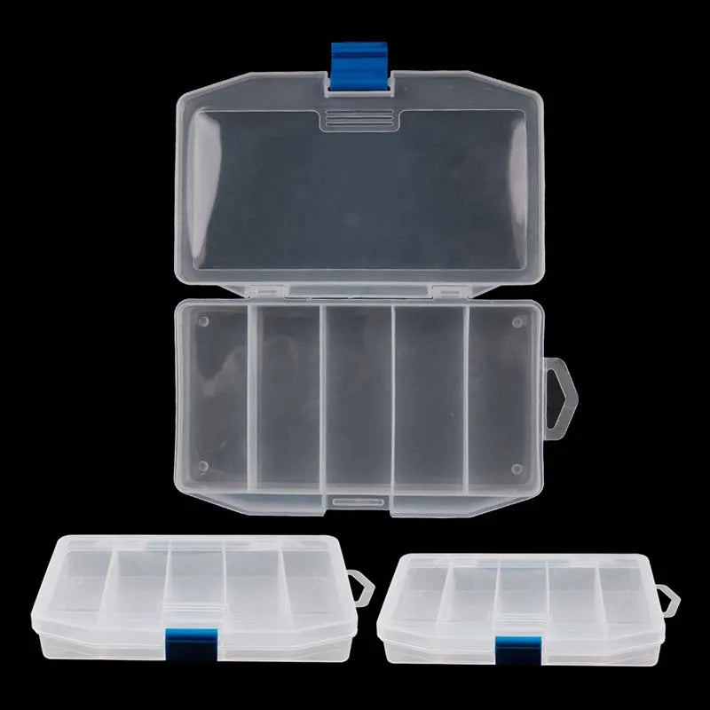 5 Compartments Fishing Tackle Box Storage Case Fly Fishing Lure Spoon Hook Bait Tackle Case Box Fishing Accessories Tools