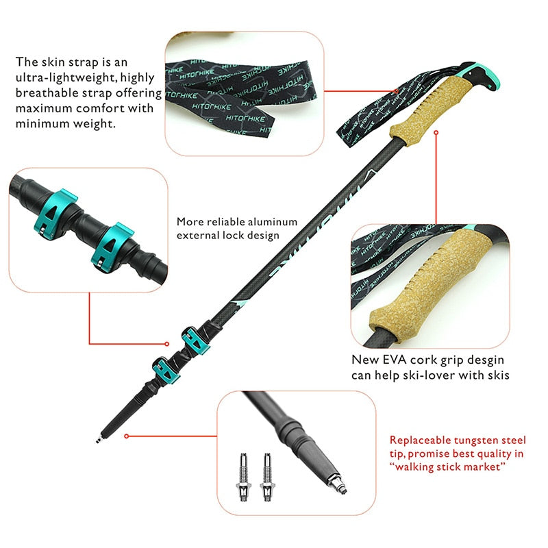 Homful  Trekking poles 195g/pc carbon fiber