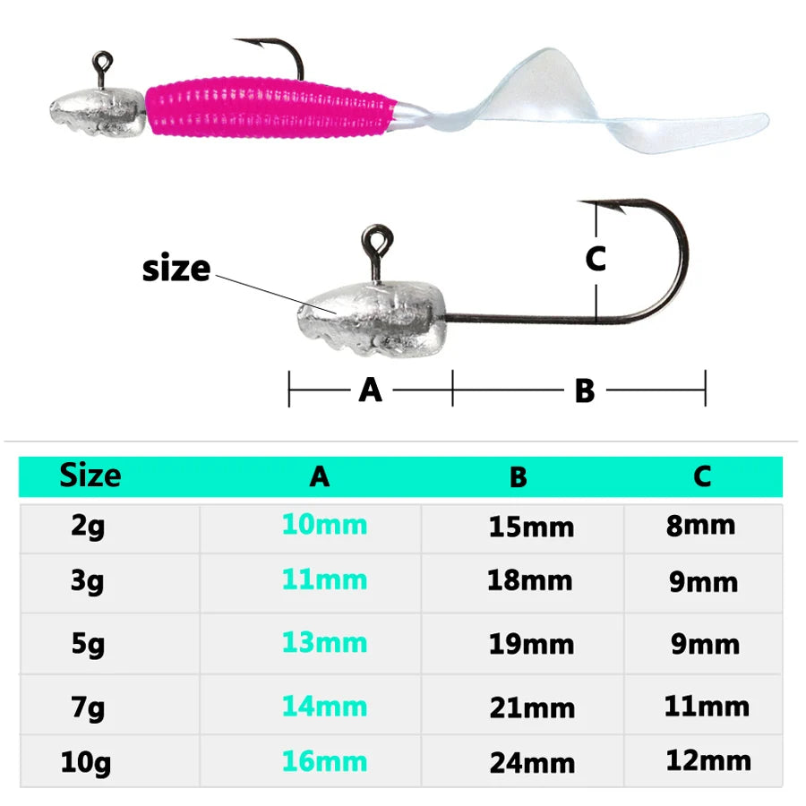 Exposed Oval Jig Head Jig Hooks 2g 3g 5g 7g 10g Ice Fishing Hook Raft Fishing Jig Head Hooks Micro Fishing Tackle