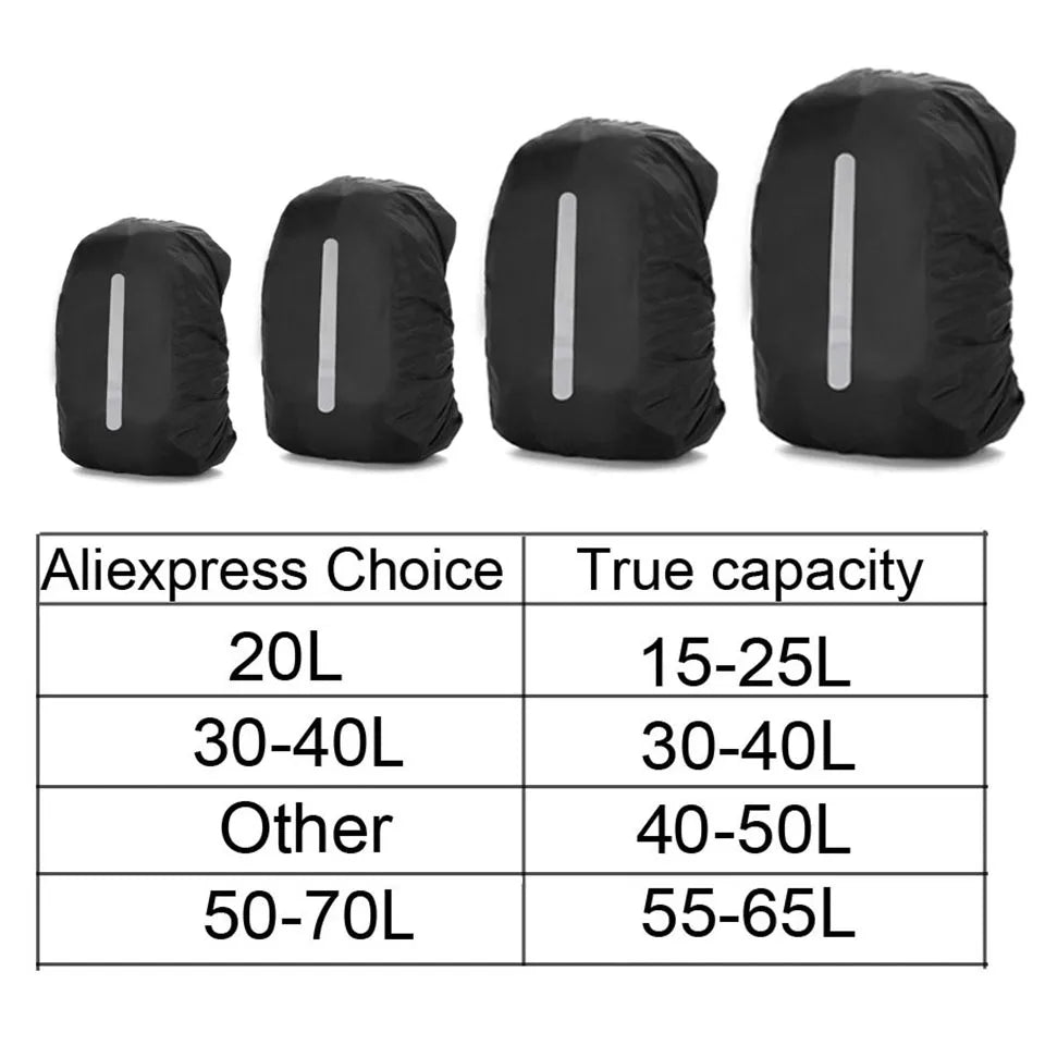 Rain Cover Backpack Reflective 20L 35L 45L 60L Waterproof Bag Camo Tactical Outdoor Camping Hiking Climbing  Dust Raincover