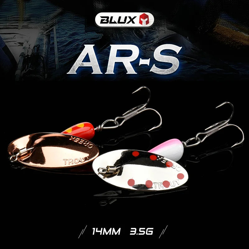 BLUX AR-S Blade Rotating Spinner 3.5g Metal Lure Brass Hard Artificial Spoon Bait Copper Freshwater Creek Trout Fishing Tackle