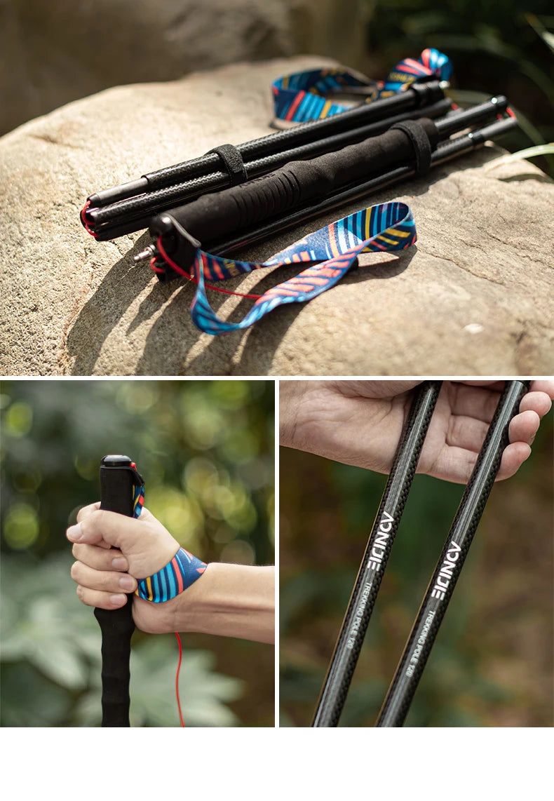 AONIJIE E4204 M-Pole Folding Ultralight Quick Lock Trekking Poles whole body Carbon Fiber