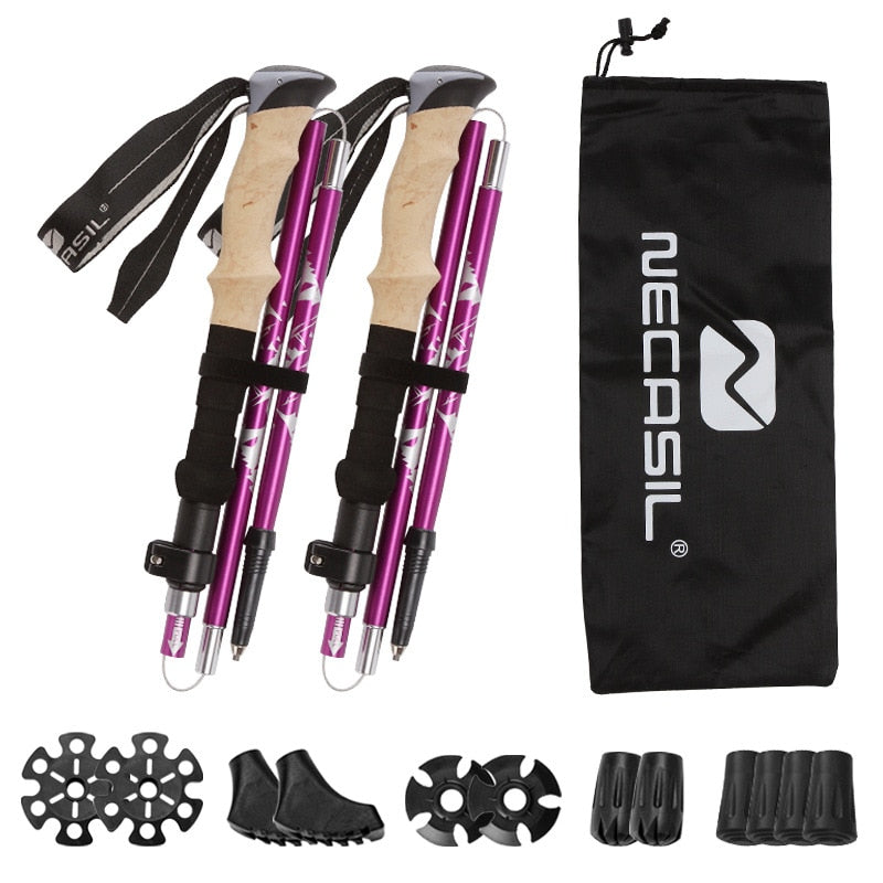 32-125cm 5 Sections Trekking Poles Ultralight Aluminum