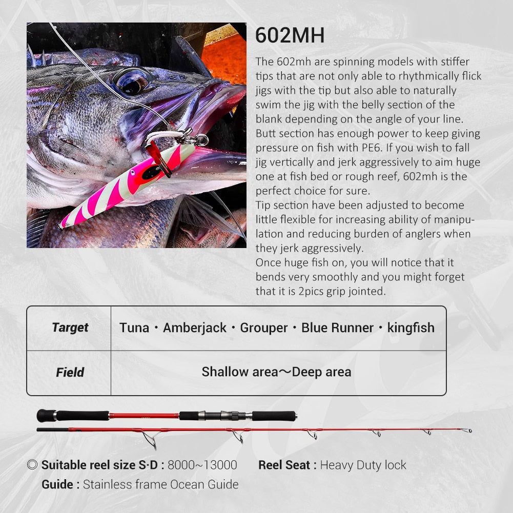 NOEBY OCEAN Jigging Fishing Rod 1.83m