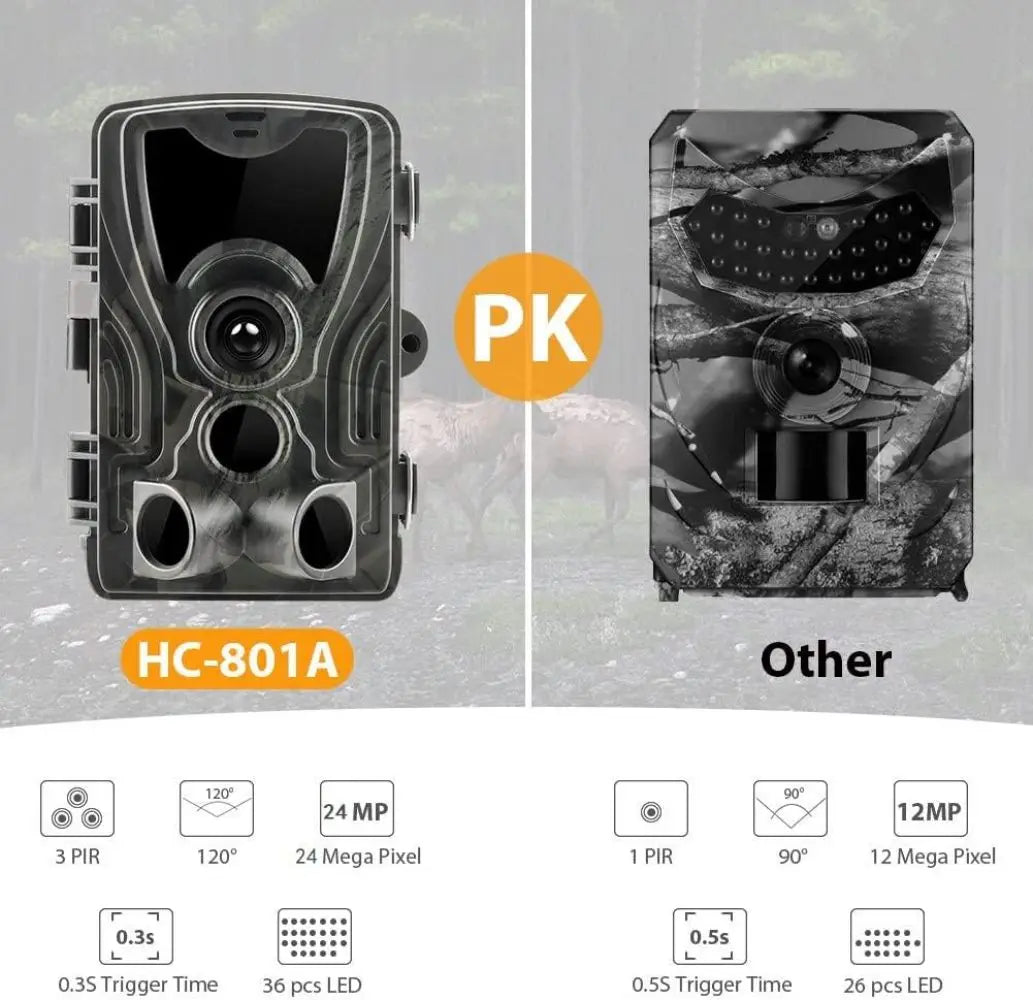 Outdoor 20MP 1080P Game Trail Camera Night Vision 0.2S Motion Activated Waterproof