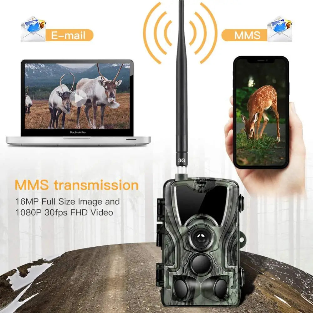 Outdoor 2G MMS SMS SMTP Picture Sent Camera 20MP 1080P Night Vision Cellular Mobile Camera