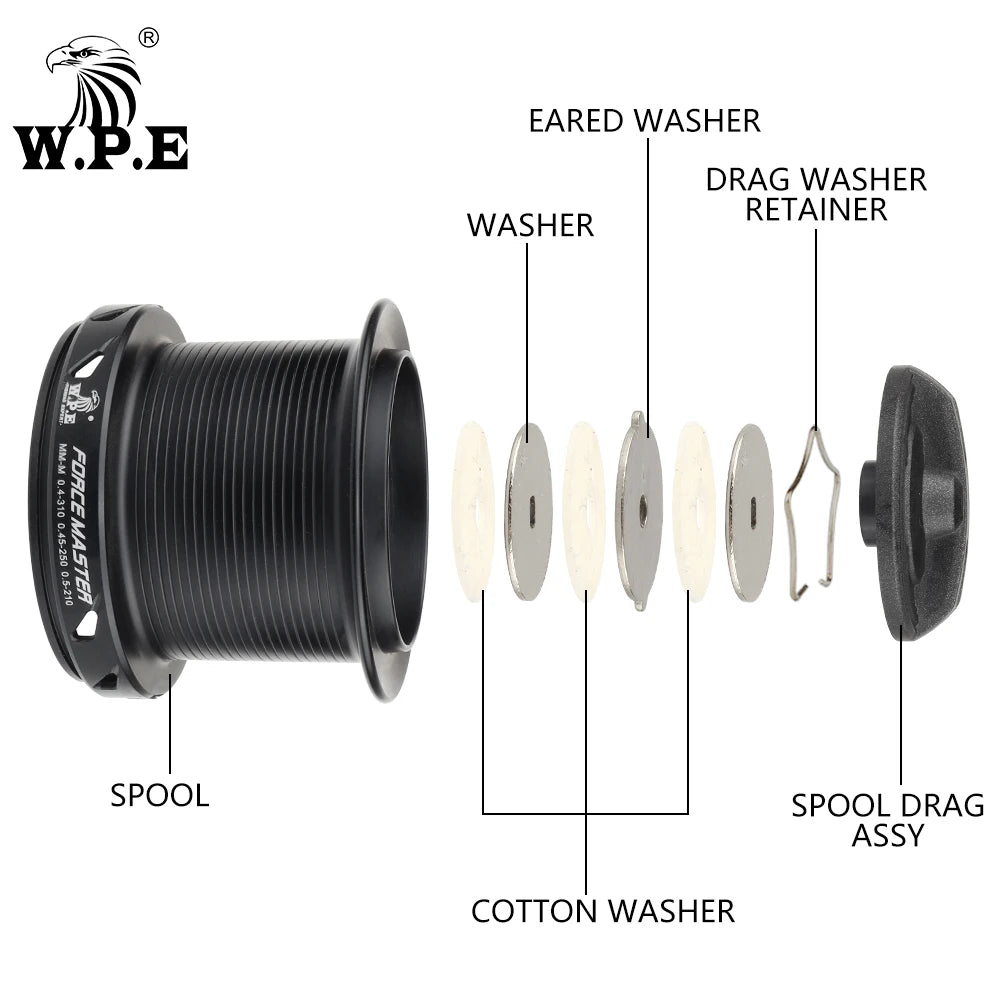 W.P.E FM9000 Carp Fishing Reel 9+1 Ball Bearings Spinning Reel 4.4:1 Gear Ratio Full Metal Line Spool Carp Fishing Tackle pesca