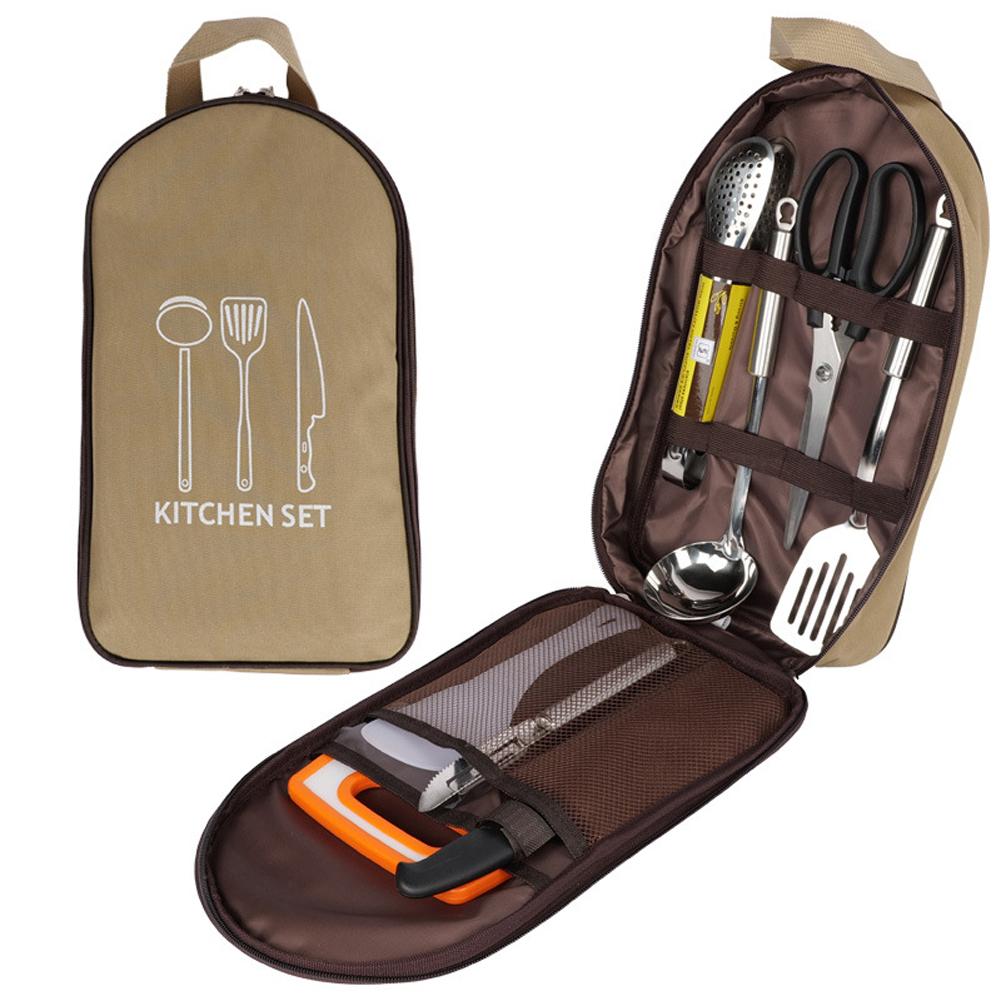 8 Pcs/set Outdoor Camping Cookware Set With Knife