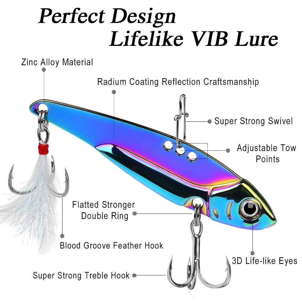 5PCS VIB Hard Bait Metal Blade Fishing Lure