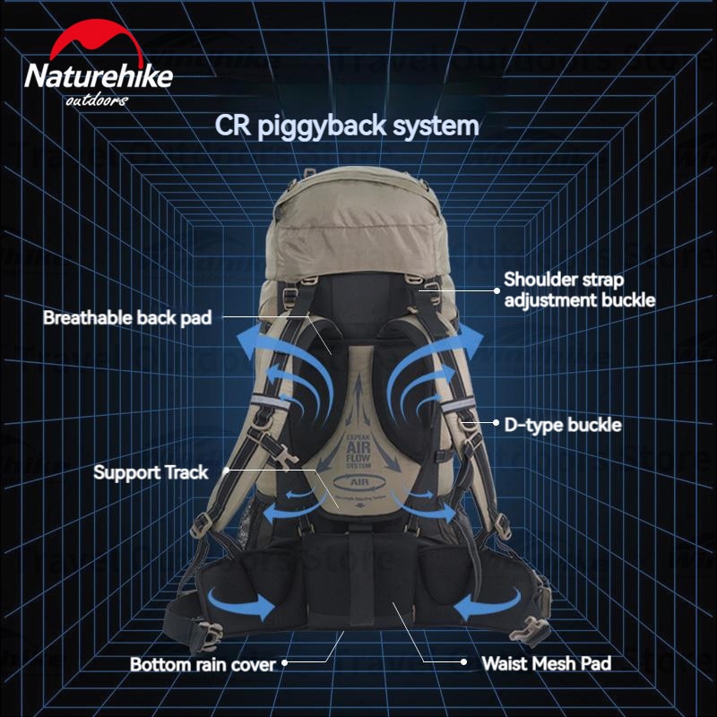 NatureHike Camping Backpack 70 Liters Climbing Hiking