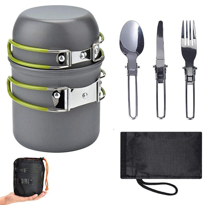 Camping Cookware Kit Outdoor Aluminum