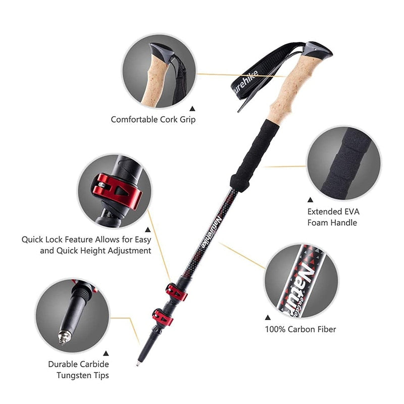 Naturehike Trekking Poles 2pcs Carbon Fiber