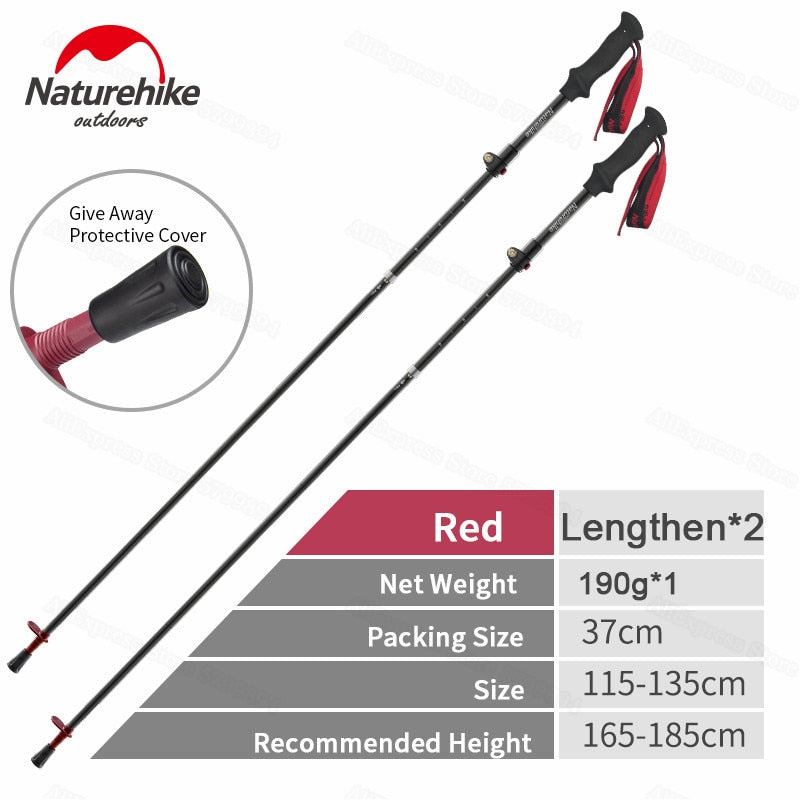 Naturehike Carbon Fibre Trekking Pole 5-Section Foldable