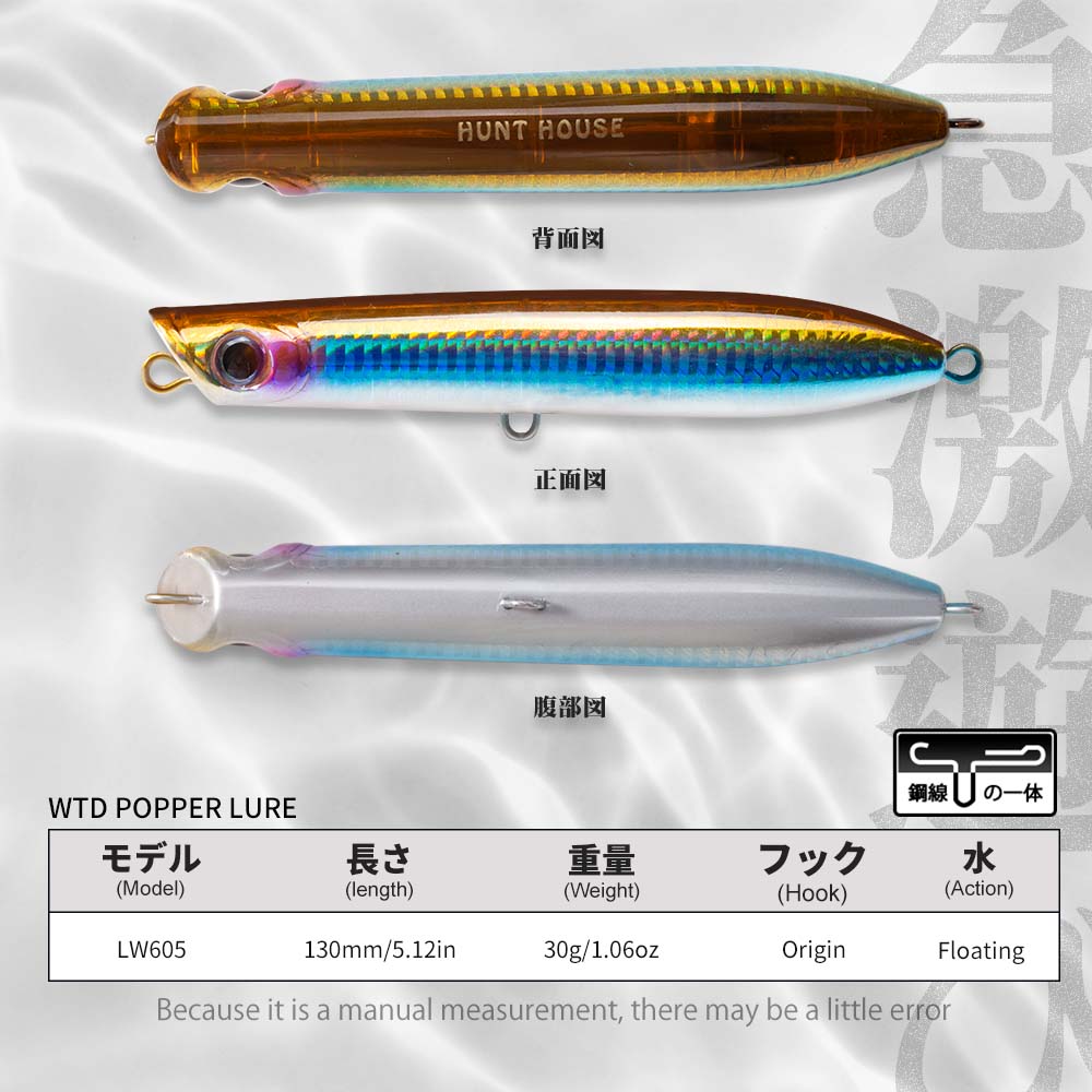 Hunthouse Fishing Topwater Popper Pencil