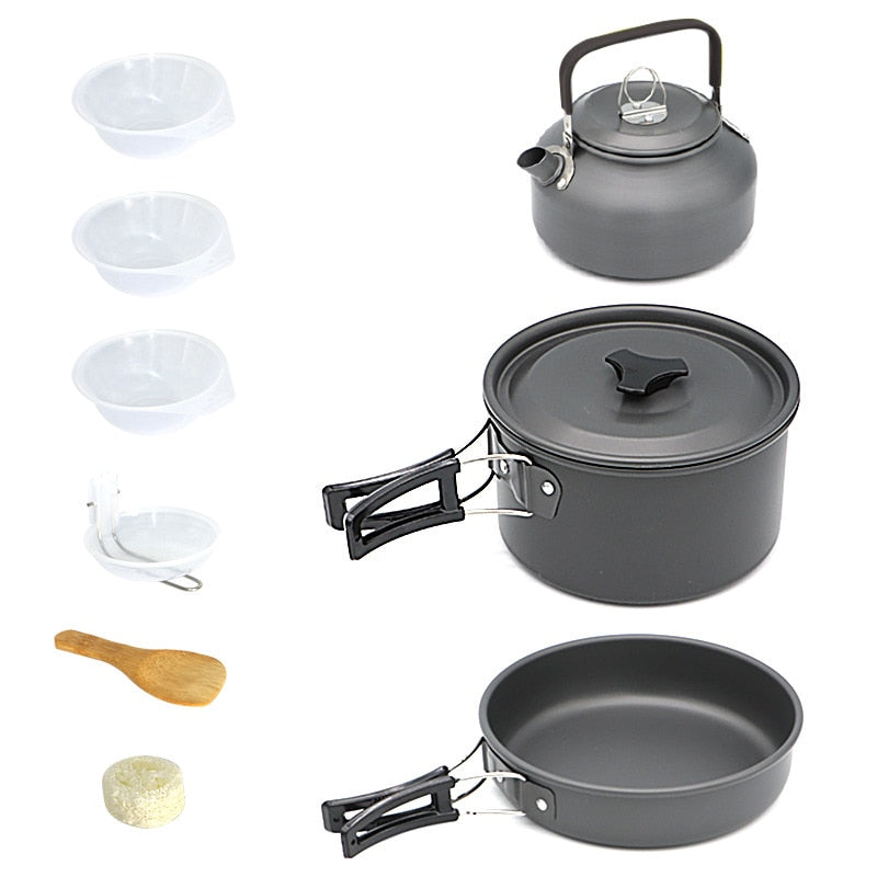 Camping Cookware Kit Outdoor Aluminum