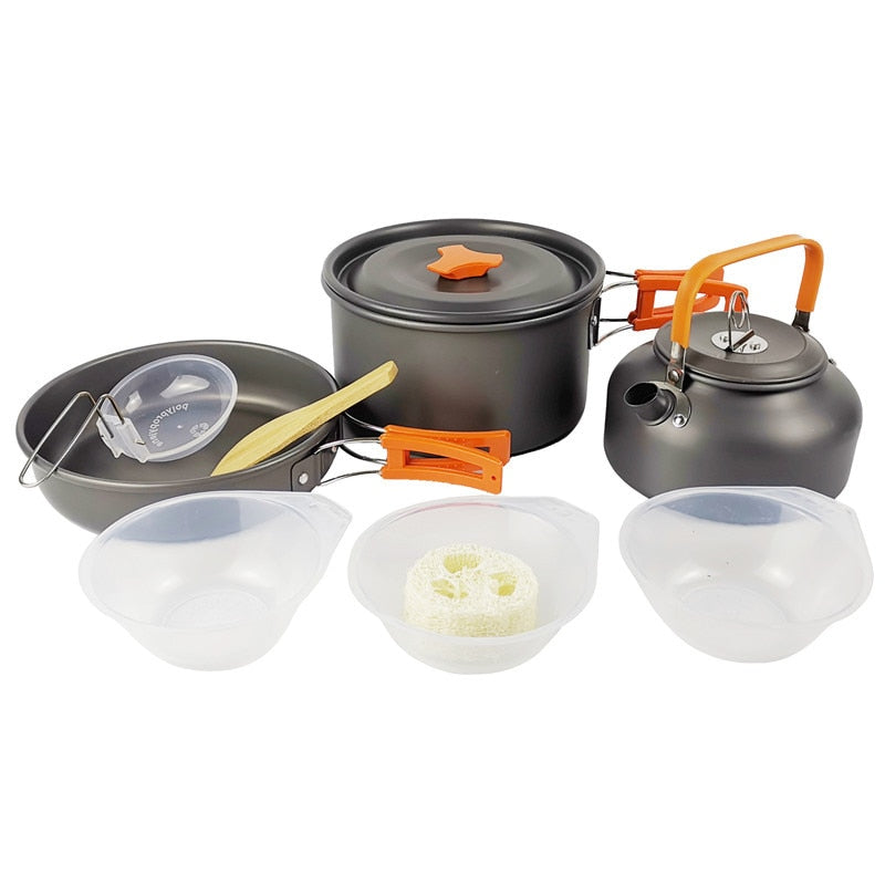 Camping Cookware Kit Outdoor Aluminum