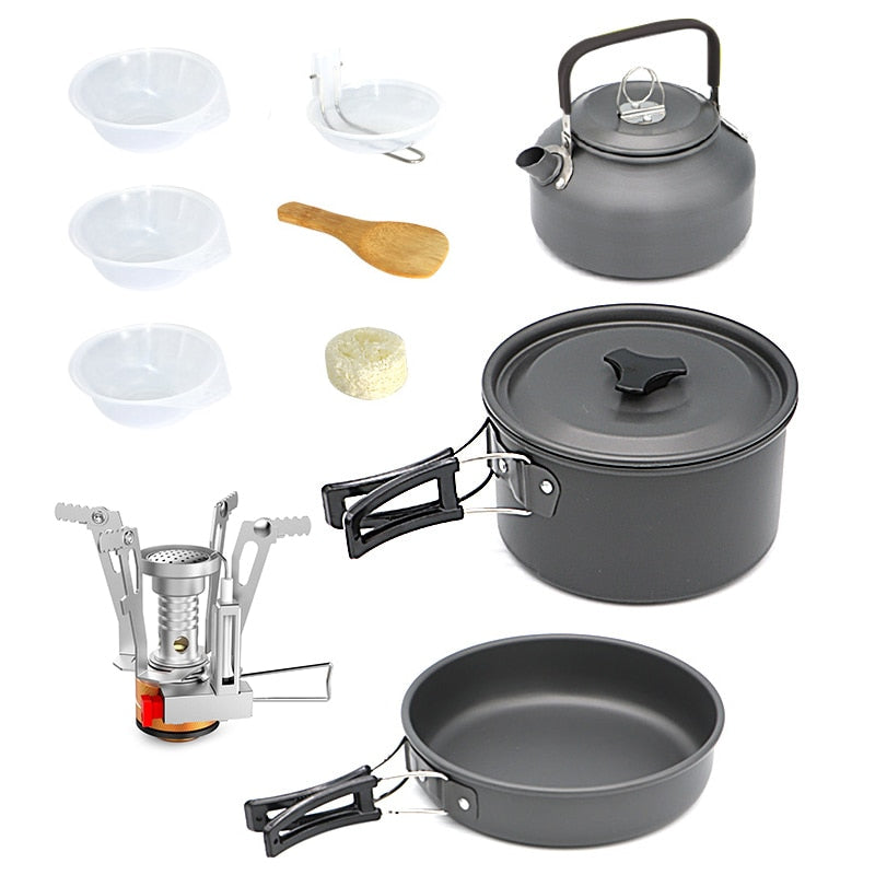 Camping Cookware Kit Outdoor Aluminum