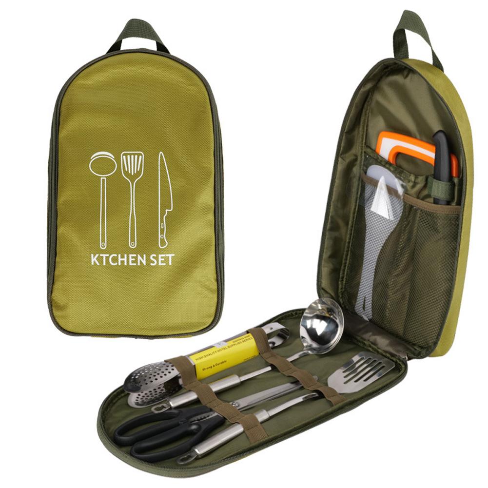 8 Pcs/set Outdoor Camping Cookware Set With Knife