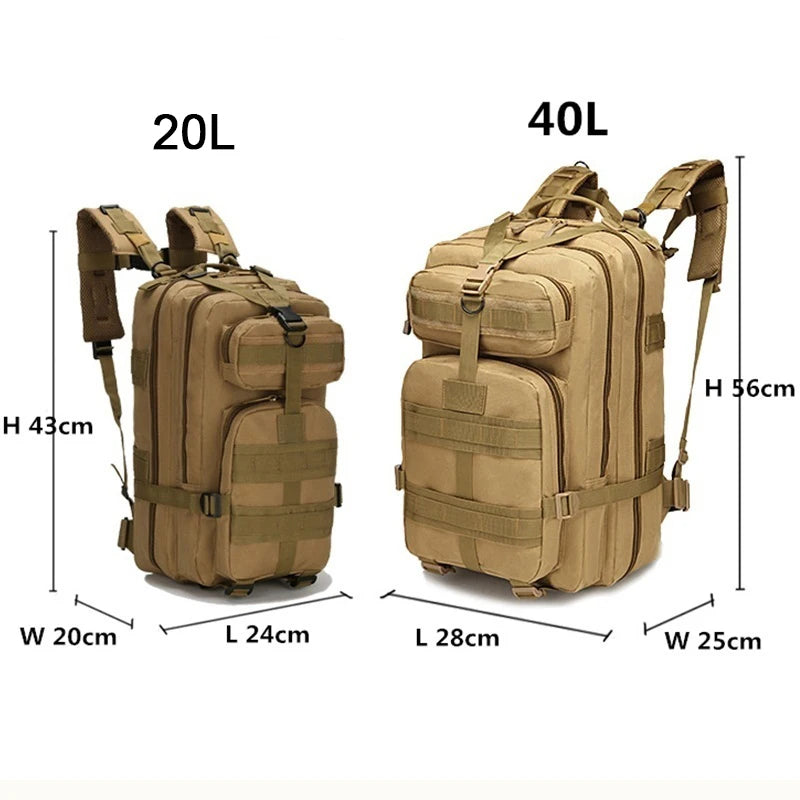 20L/40L Outdoor Rucksacks Tactical Backpack Sports Camping Hiking Trekking Fishing Hunting